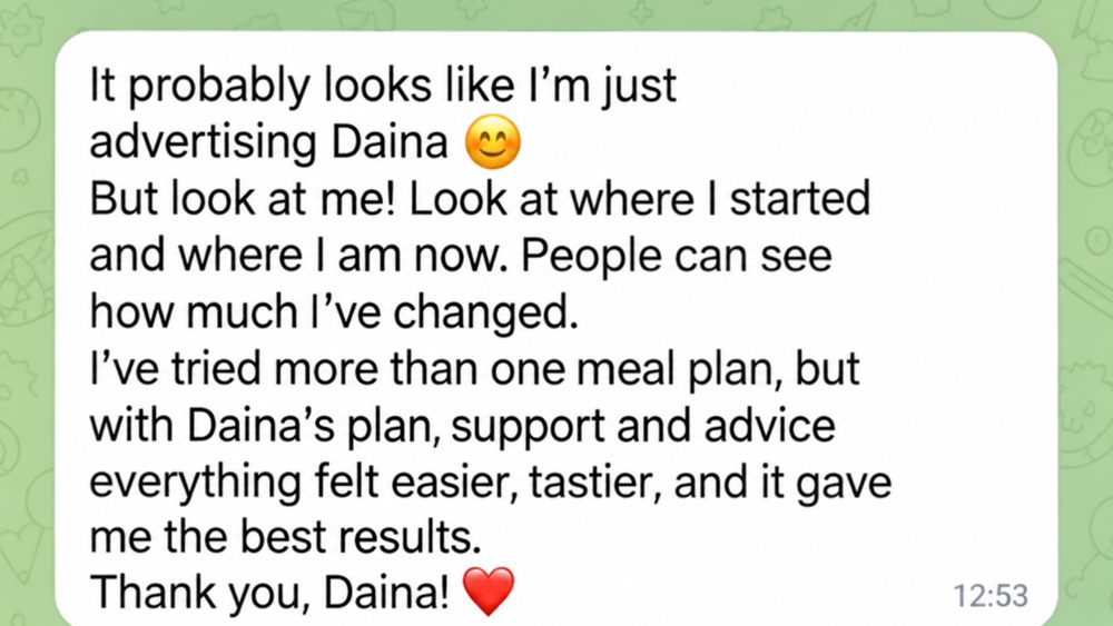 Message from Kamėja (translated): Daina's plan and support gave the best results