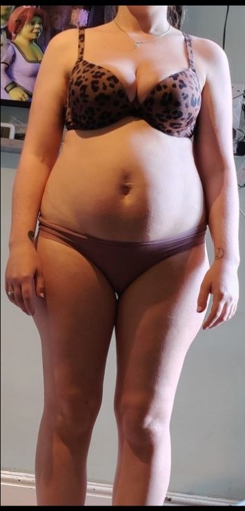 Evelina before, front view